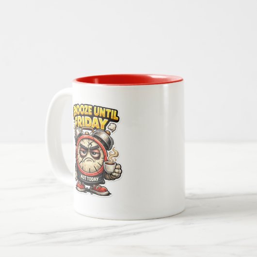  Funny Snooze Until Friday Alarm Clock Mug (Devant gauche)