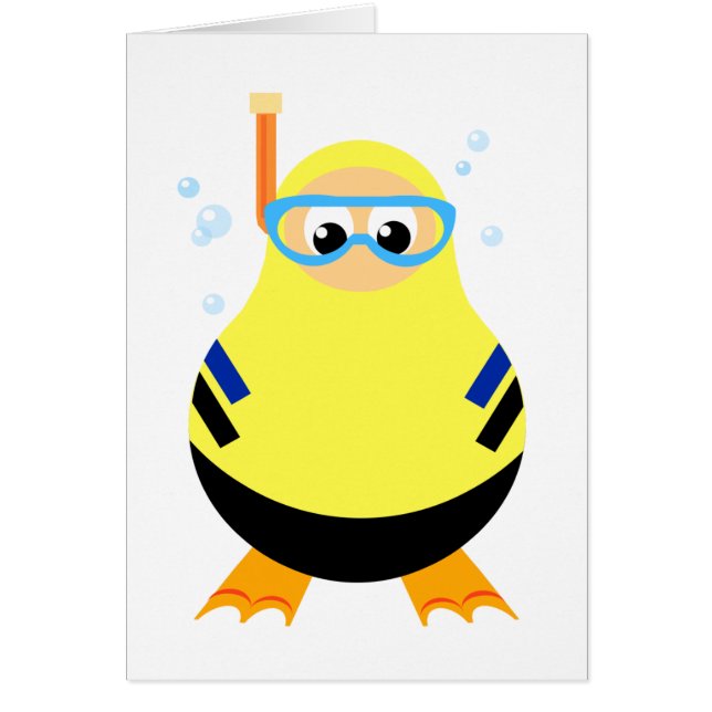 Funny Snorkel Diver Card (Voorkant)