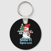 Funny Snow-fi Signal Lost Snowman Christmas Design Sleutelhanger (Voorkant)