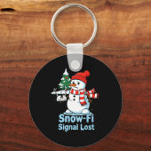 Funny Snow-fi Signal Lost Snowman Christmas Design Sleutelhanger (Voorkant)