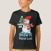 Funny Snow-fi Signal Lost Snowman Christmas Design T-shirt (Voorkant)