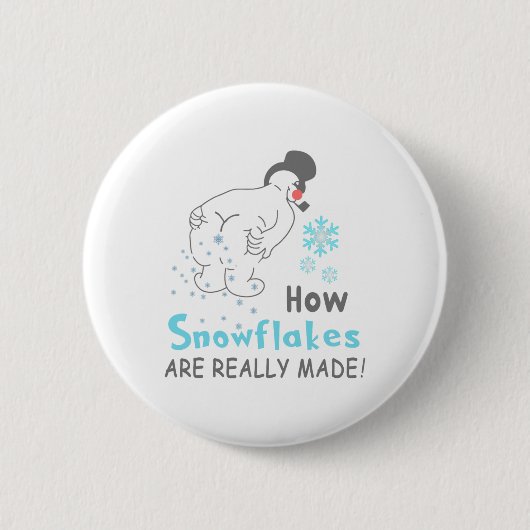 Funny Snow How Snowflakes Are Really Made Ronde Button 5,7 Cm (Voorkant)