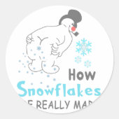 Funny Snow How Snowflakes Are Really Made  Ronde Sticker (Voorkant)