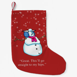 Funny Snow Woman Humor-kerststop Kleine Kerstsok