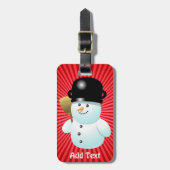 Funny Snowman Bagagelabel (Voorkant verticaal)