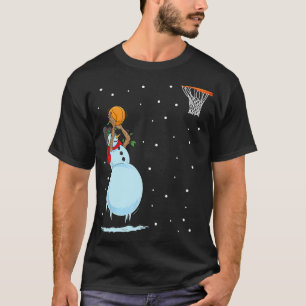 Funny Snowman Basketball T-shirt de Noël