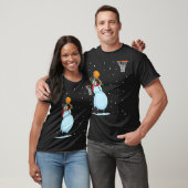 Funny Snowman Basketball T-shirt de Noël (Unisexe)