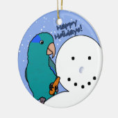 Funny Snowman Blue Parrotlet Ornament (Links)