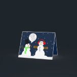 FUNNY SNOWMAN CHRISTMAS CARTE Carte pour notes<br><div class="desc">Un bonhomme de neige mignon et drôle est la caractéristique de cette carte de Noël. Évidemment,  un bonhomme de neige,  BOB,  a travaillé cet hiver.</div>