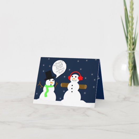 FUNNY SNOWMAN CHRISTMAS CARTE Carte pour notes (Devant)
