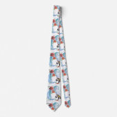 FUNNY SNOWMAN EN PENGUIN WINTER SERENADE STROPDAS (Voorkant)