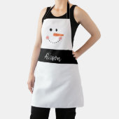 Funny Snowman Face Kerstmis, gepersonaliseerd bakk Schort (Insitu)