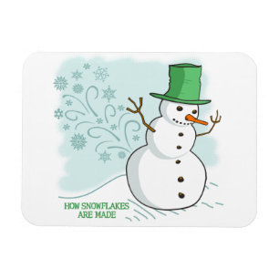 Funny Snowman Farts Snowflakes Magneet