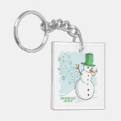 Funny Snowman Farts Snowflakes Sleutelhanger (Voorkant Links)