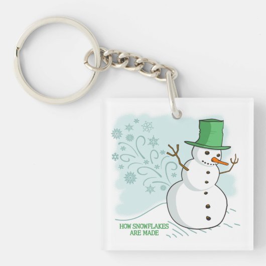 Funny Snowman Farts Snowflakes Sleutelhanger (Voorkant)
