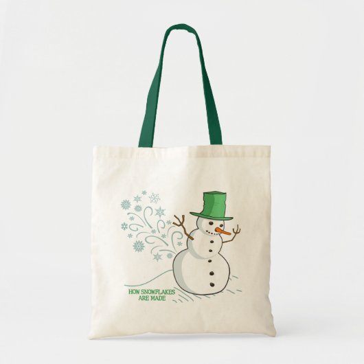 Funny Snowman Farts Snowflakes Tote Bag (Voorkant)
