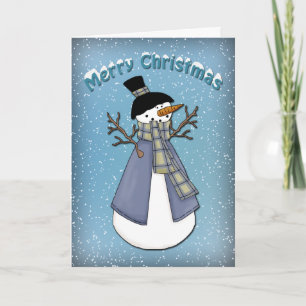 Funny Snowman Feestdagen Kaart