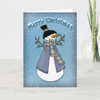 Funny Snowman Feestdagen Kaart