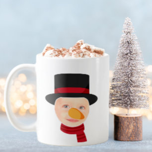 Funny Snowman Gezicht Kerst Mok