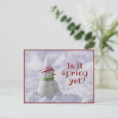 Funny Snowman Greeting Briefkaart (Staand voorkant)