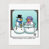 Funny Snowman Humour Carte postale (Devant)
