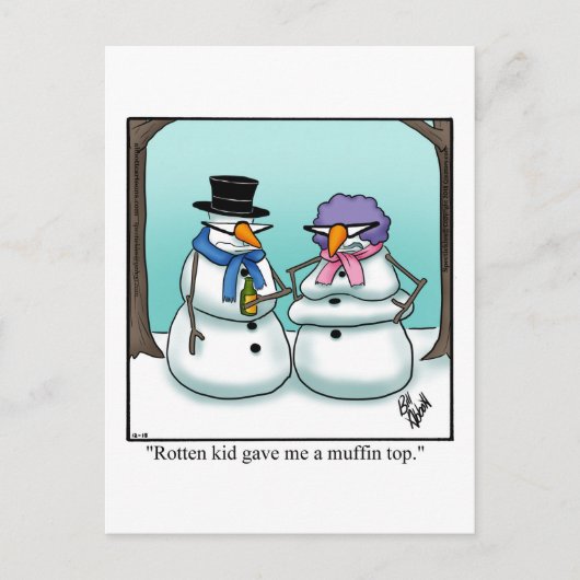 Funny Snowman Humour Carte postale (Devant)