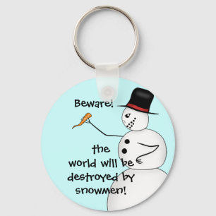 Funny snowman-kerstcomplottheorie sleutelhanger