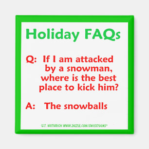 Funny Snowman Kerstfeestdag Humor Magneet