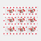 Funny Snowman Kerstmis Fleece Deken (Voorkant (Horizontaal))