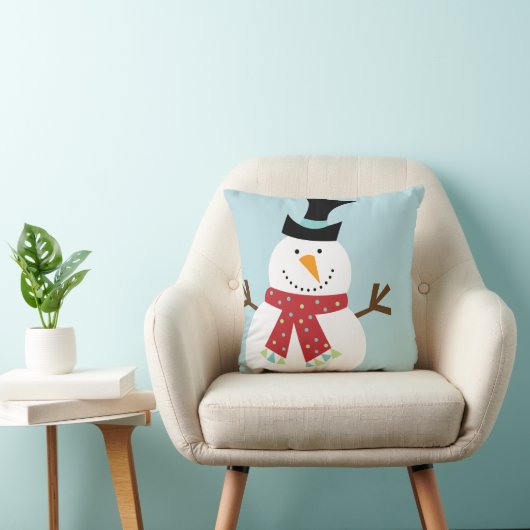 Funny Snowman-kerstpas Kussen (Stoel)