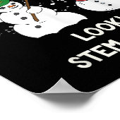 Funny Snowman Kerstwetenschap Xmas Biology Snow Poster (Hoek)