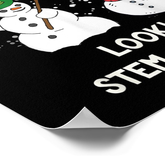 Funny Snowman Kerstwetenschap Xmas Biology Snow Poster (Hoek)