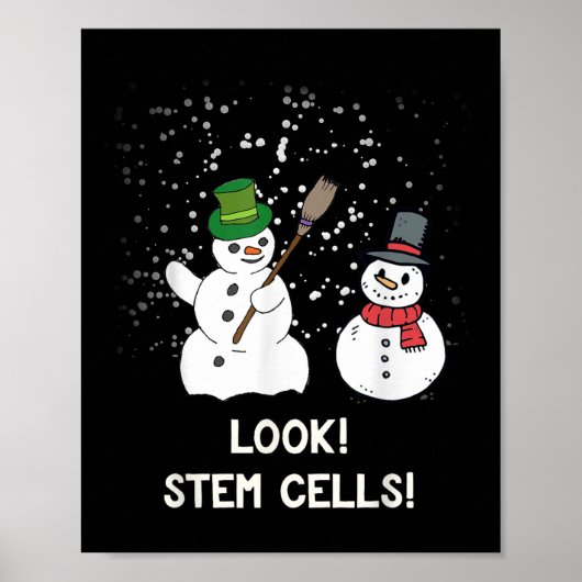 Funny Snowman Kerstwetenschap Xmas Biology Snow Poster (Voorkant)