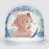 Funny Snowman Marshmallow Custom Photo globe de ne (Avant)