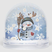 Funny Snowman Marshmallow Custom Photo globe de ne (Arrière)