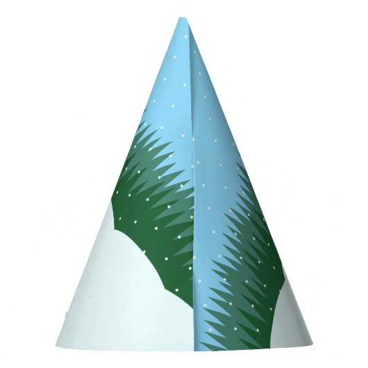 Funny Snowman Merry Christmas Skiing Cartoon Feesthoedjes (Achterkant)