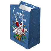 Funny Snowman Merry Christmas Surprise Cartoon Medium Cadeauzakje (Achterkant Gekanteld)
