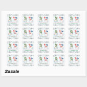 Funny Snowman Merry Kerstkrystals Snowflakes Vierkante Sticker (Vel)