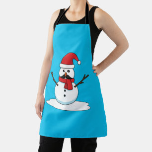 Funny Snowman met Mustache en Carrot Schort