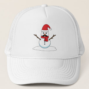 Funny Snowman met Mustache en Carrot Trucker Pet
