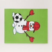 Funny Snowman met Voetbal Legpuzzel (Horizontaal)