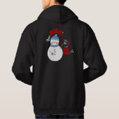 Funny Snowman Mitten Gift Text op Black Hoodie (Achterkant)