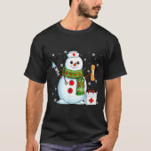 Funny Snowman Nurse Pjs Pajamas Christmas Xmas Wom T-shirt (Voorkant)