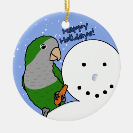 Funny Snowman Quaker Paraket Ornament (Voorkant)