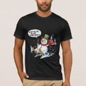 Funny Snowman Testing Gravity – Winter Ski Joke T-shirt (Voorkant)