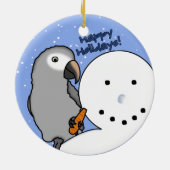 Funny Snowman Timneh African Gray Ornament (Achterkant)