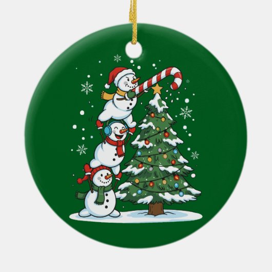 Funny Snowman Tree Decorating Ornament (Achterkant)