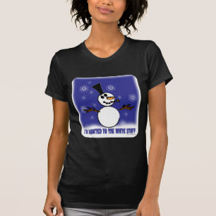 Funny Snowman Verslaving Vakantie Cartoon T-shirt