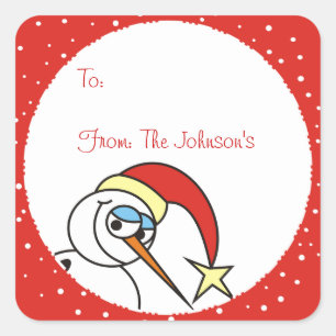 Funny Snowman Xmas Gift Label Stickers