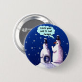Funny Snowmen Cartoon Ronde Button 5,7 Cm (Voorkant /achterkant)